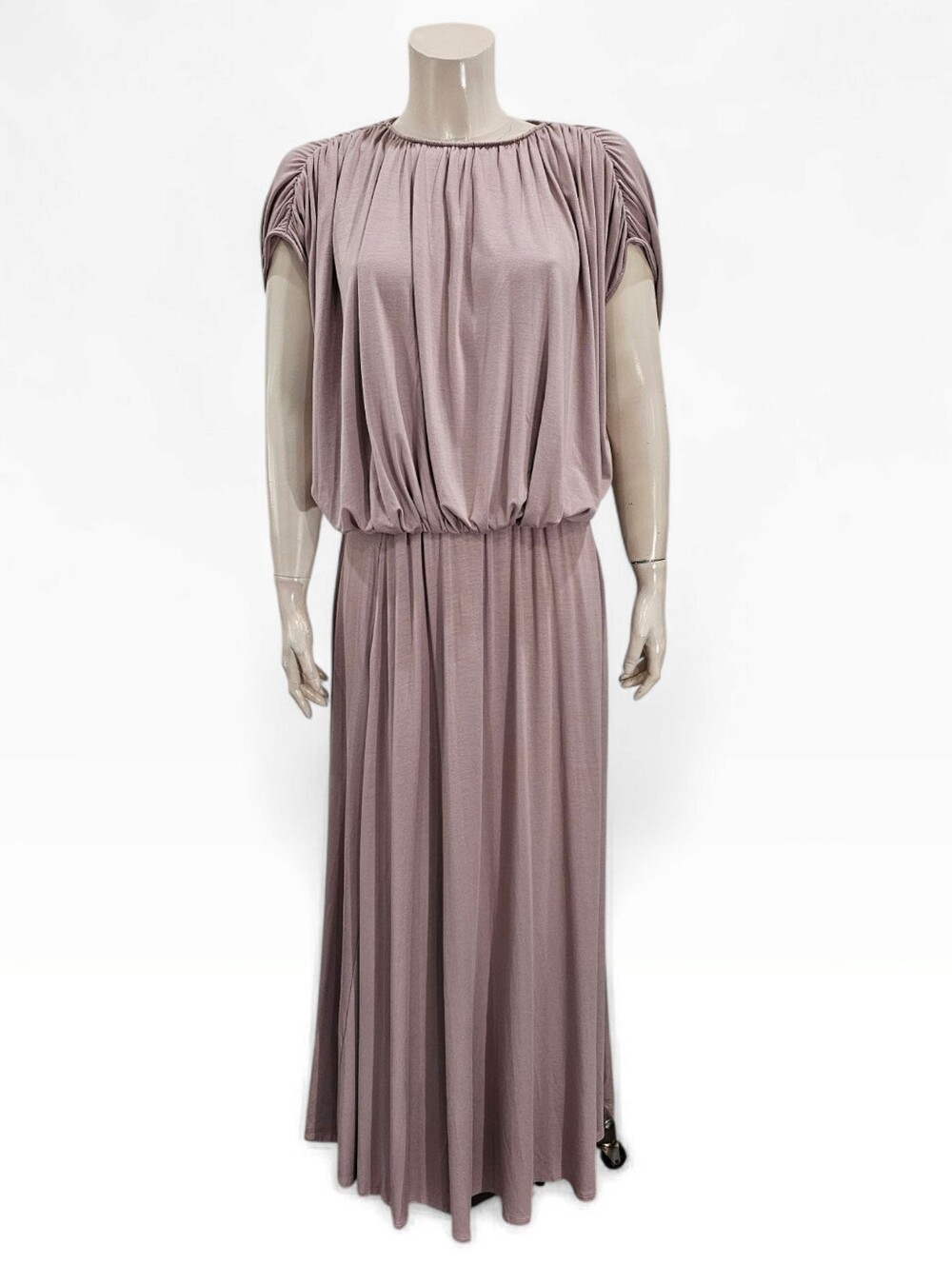 VELVET Graham & Spencer Beige Dusty Rose 2 Piece Set Ruched Top & Maxi Skirt XS